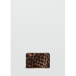 Billetera piel pelo cadena leopardo