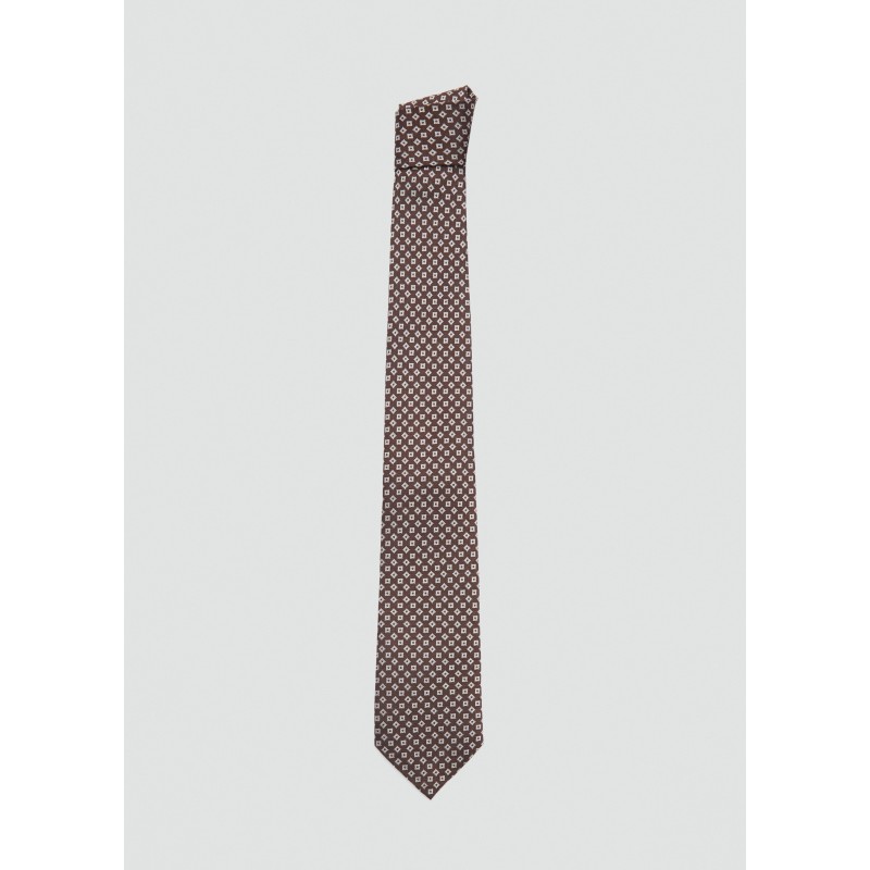 Corbata seda diseño geométrico